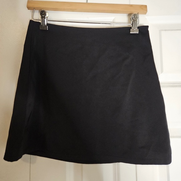 Plain Black Satin Mini Skirt - Picture 1 of 2